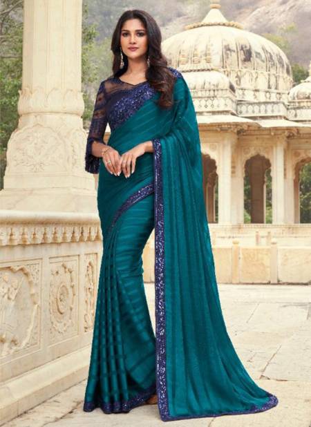 Sea Green Colour TFH SANDAL WOOD 8th EDITION Latest Stylish Fancy Party Wear Mix Silk Heavy Designer Saree Collection SW-811